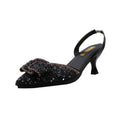Rhinestone Bow Pointed Toe Stiletto High Heels